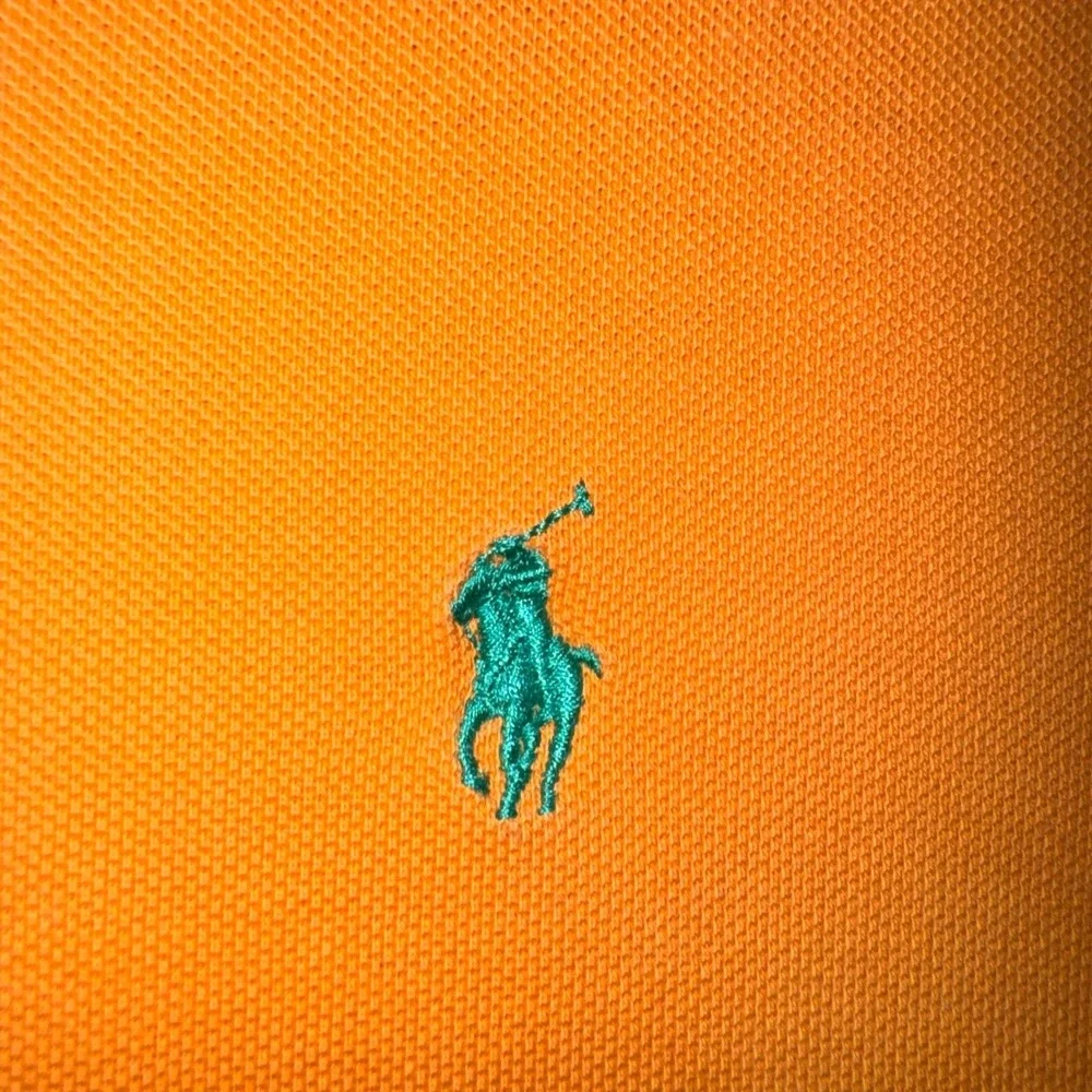 Polo Ralph Lauren Mens Large Orange Cotton Pique Short Sleeve Polo Shirt